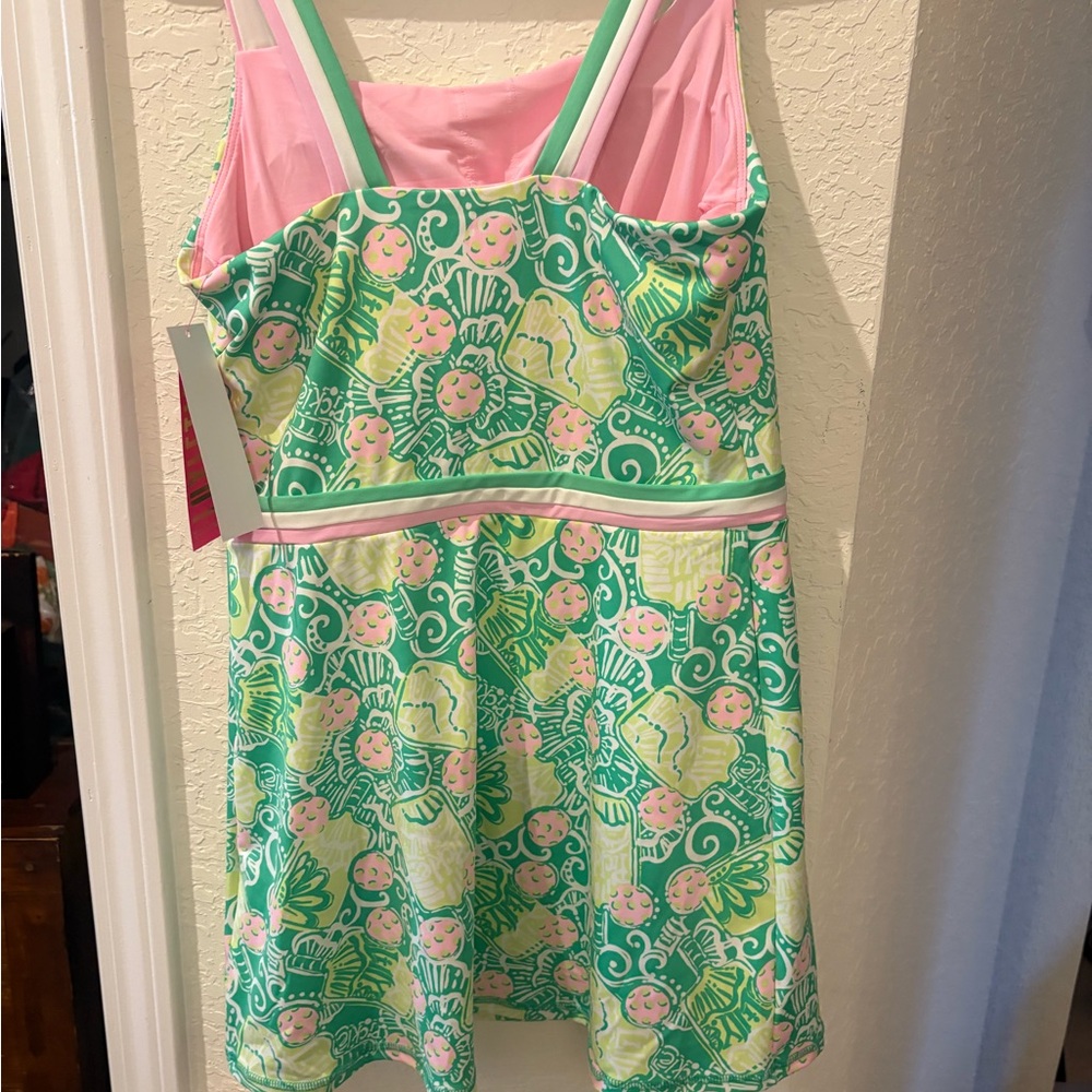 Lilly Pulitzer Vibrant Green and Pink One Piece Swimsuit - Picture 4 of 8